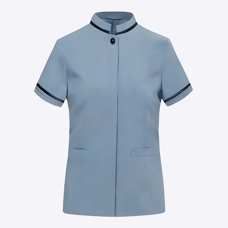 Stand-up collar short-sleeved waiter uniform 1