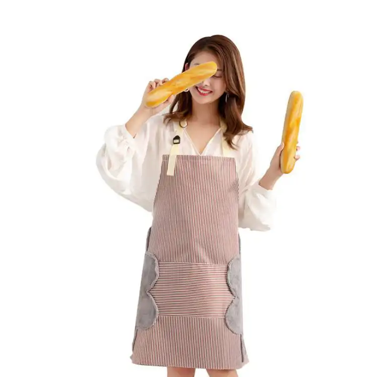 Wholesale Promotion: Custom High-Quality Adjustable Neck Strap Striped Kitchen Aprons 1